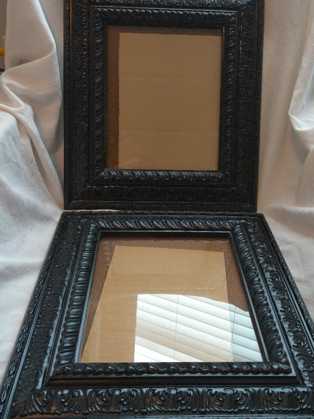 Home Interiors Black Plastic Picture Frame 13 x 15 Holds 8 x 10 picture Lot of 2